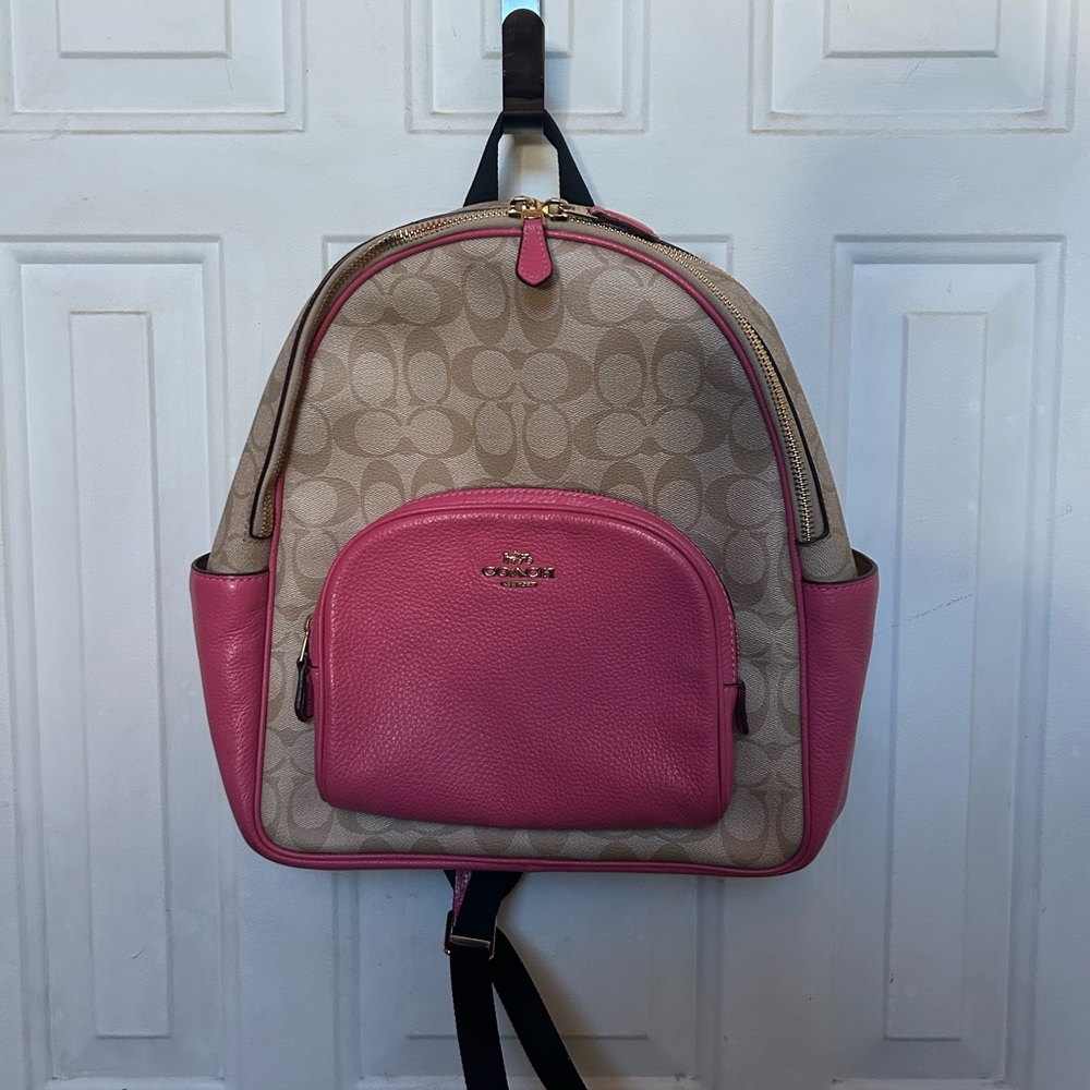 Coach Tan and Pink Women's Backpack